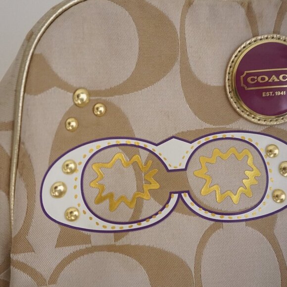 Coach Signature Poppy Appliqué Rare Limited Edition Backpack - Picture 7 of 15